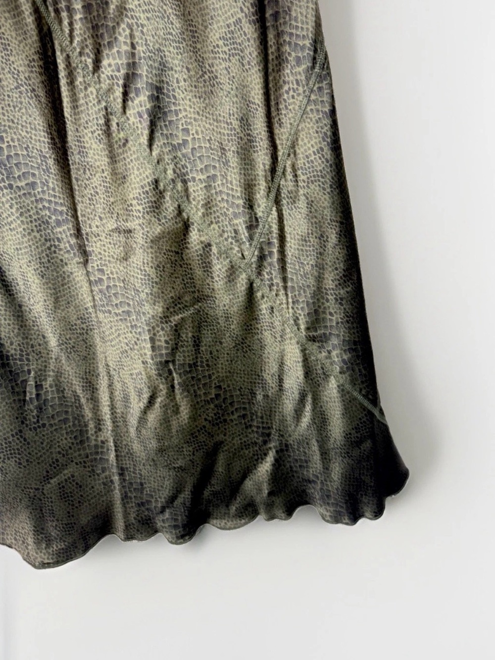 ATM Anthony Thomas Melillo Olive Green Textured Midi Skirt - Picture 2 of 2